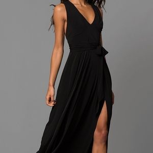 BCBGeneration Black belted cutout gown XS